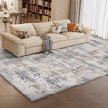Vamcheer Modern Area Rug 5x7 - Upgraded 10mm Thick Sponge for Exceptional Comfort, Abstract Area Rug for Living Room/Bedroom/Office, Non-Shedding & Easy to Clean, Blue and Grey